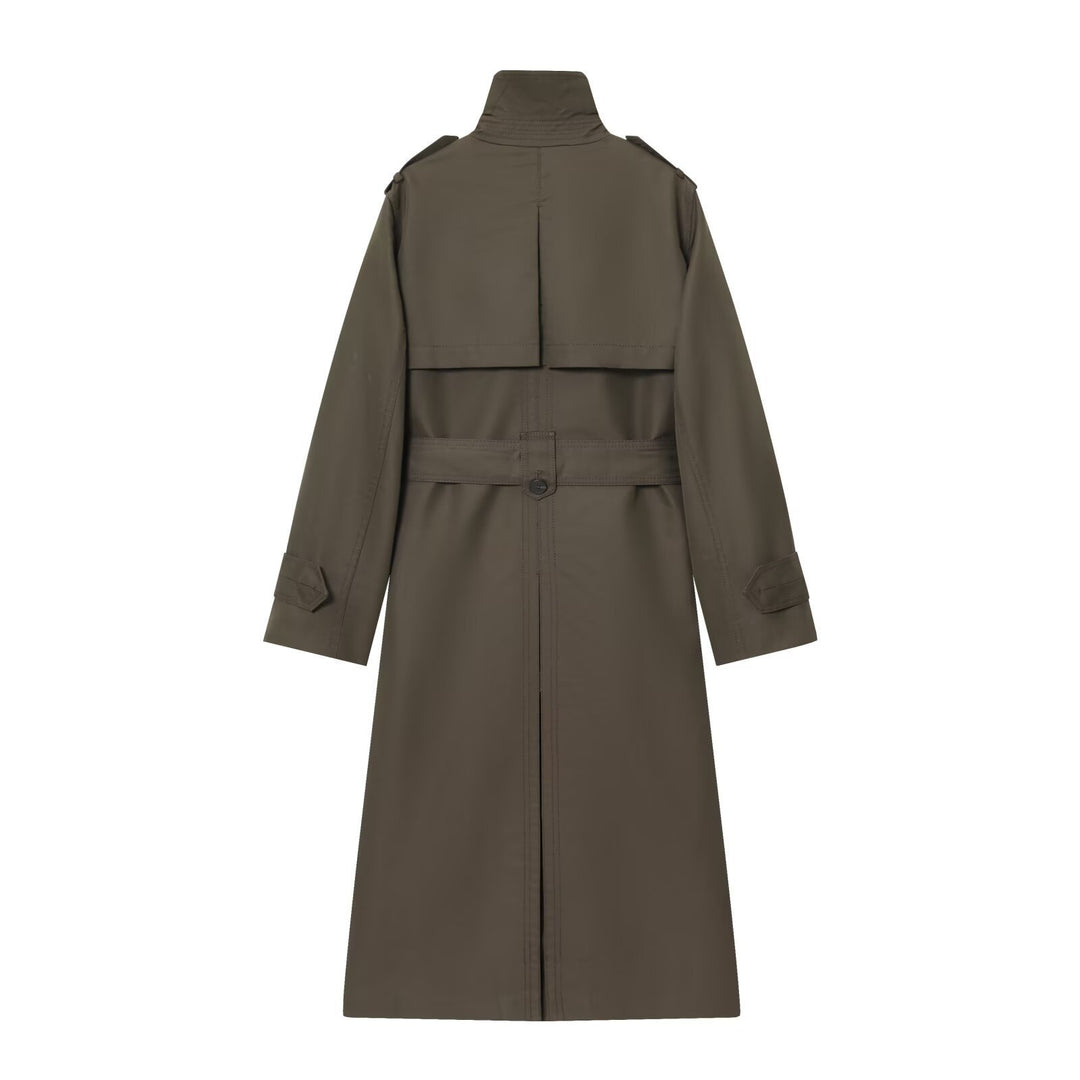 Damen 50+ klassischer Trenchcoat mit Doppelreihe, Taillengürtel und Schulterriegel Nord Taschen