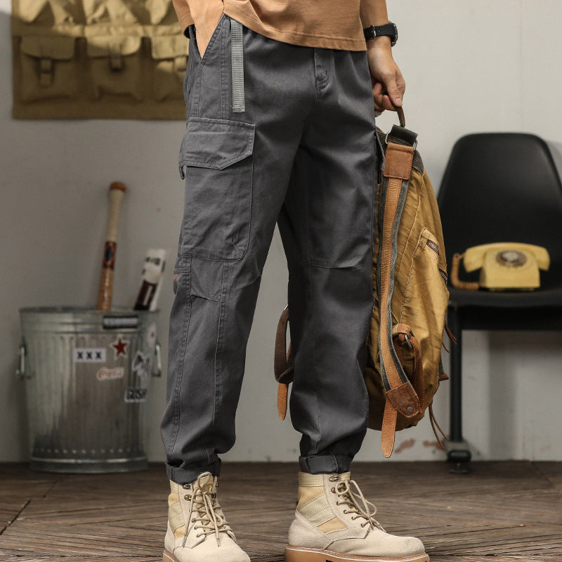 Herren Cargohose im Military-Look mit verstärkten Knien und elastischem Beinabschluss Nord Taschen