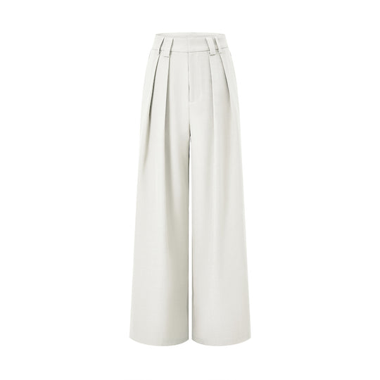 Damen Hochgeschnittene Palazzo-Hose mit Kellerfalten und weitem Bein Nord Taschen
