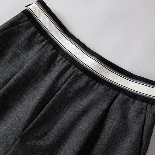 Damen Weite Anzughose mit sportivem Gummibund und Bundfalten Nord Taschen
