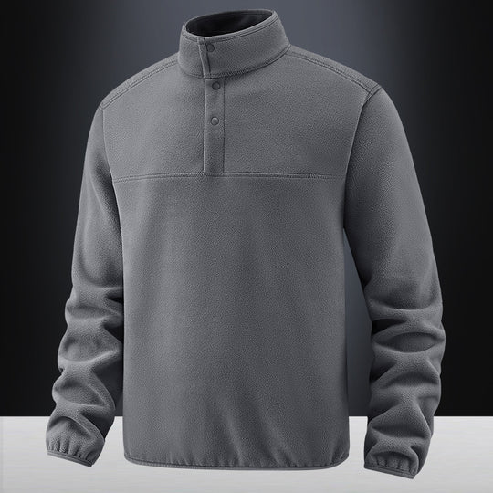 Herren Fleece-Pullover mit Stehkragen und Druckknopf-Leiste für wärmende Zwischenschicht Nord Taschen