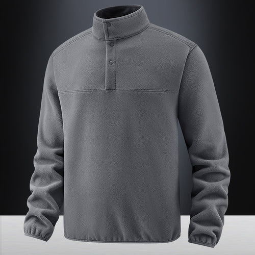 Herren Fleece-Pullover mit Stehkragen und Druckknopf-Leiste für wärmende Zwischenschicht Nord Taschen