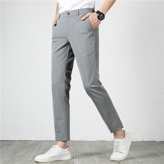 Herren Slim-Fit Stretch-Anzughose mit schmaler Knöchellänge Nord Taschen