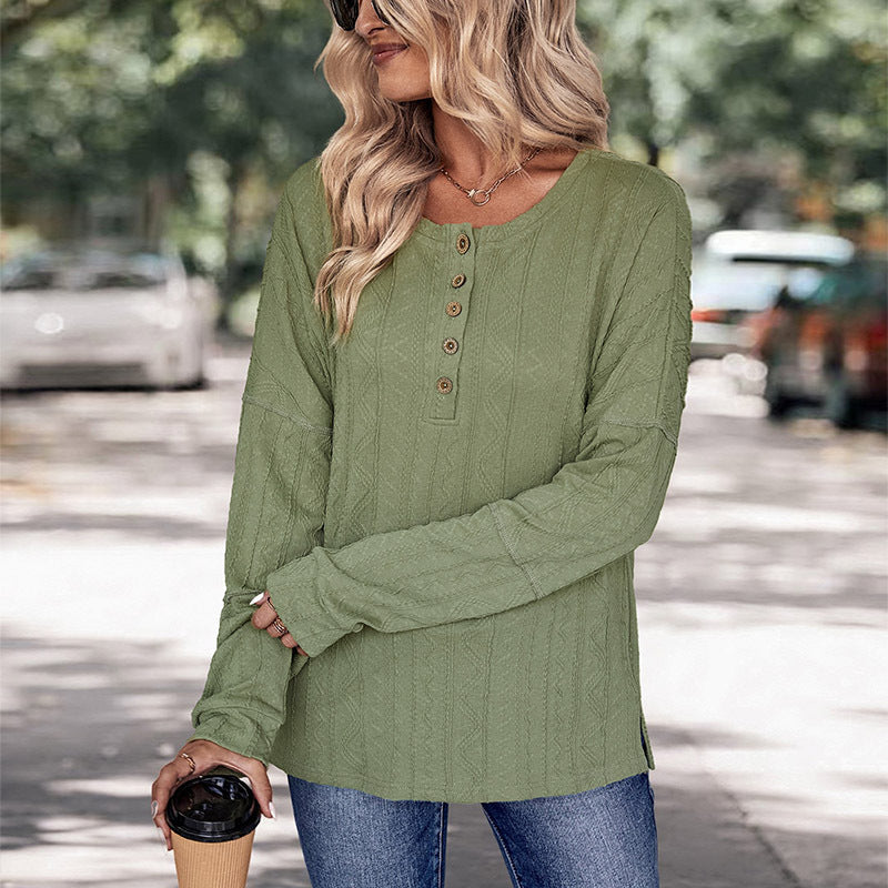 Damen Lässiger Pullover mit Knopfdetails Nord Taschen