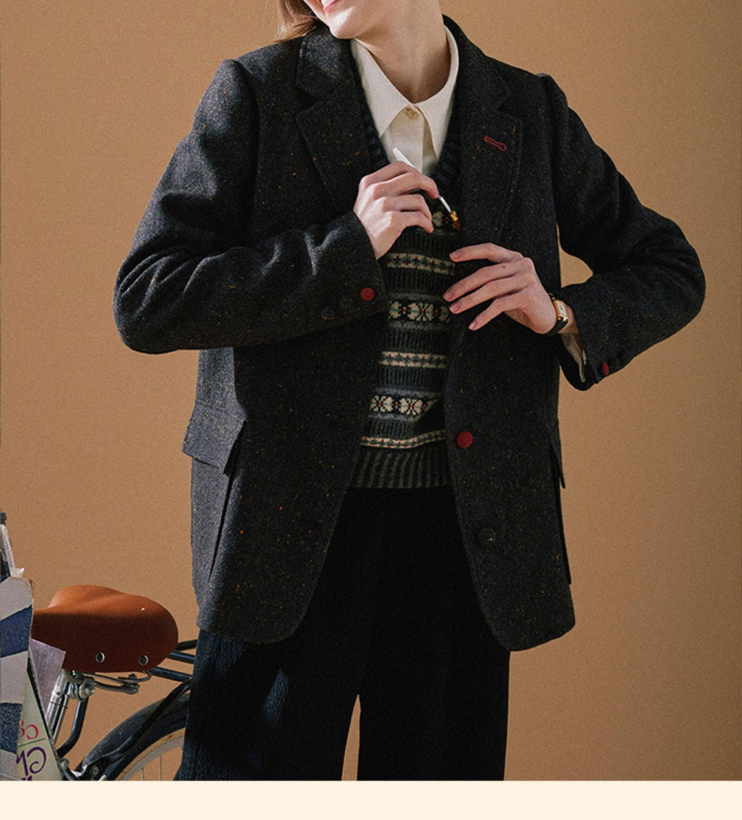 Damen Eleganter Tweed-Blazer mit feinen Akzenten Nord Taschen
