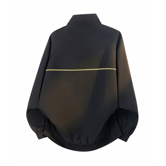 Damen Oversize-Bomberjacke mit Kontrastpaspeln, Stehkragen & Ballonärmeln Nord Taschen