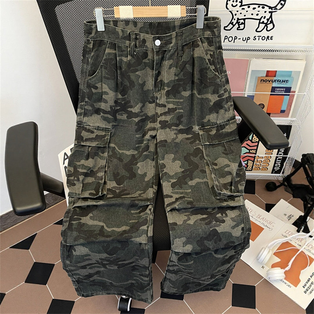Damen Modische Cargo-Hose mit Camouflage-Muster Nord Taschen