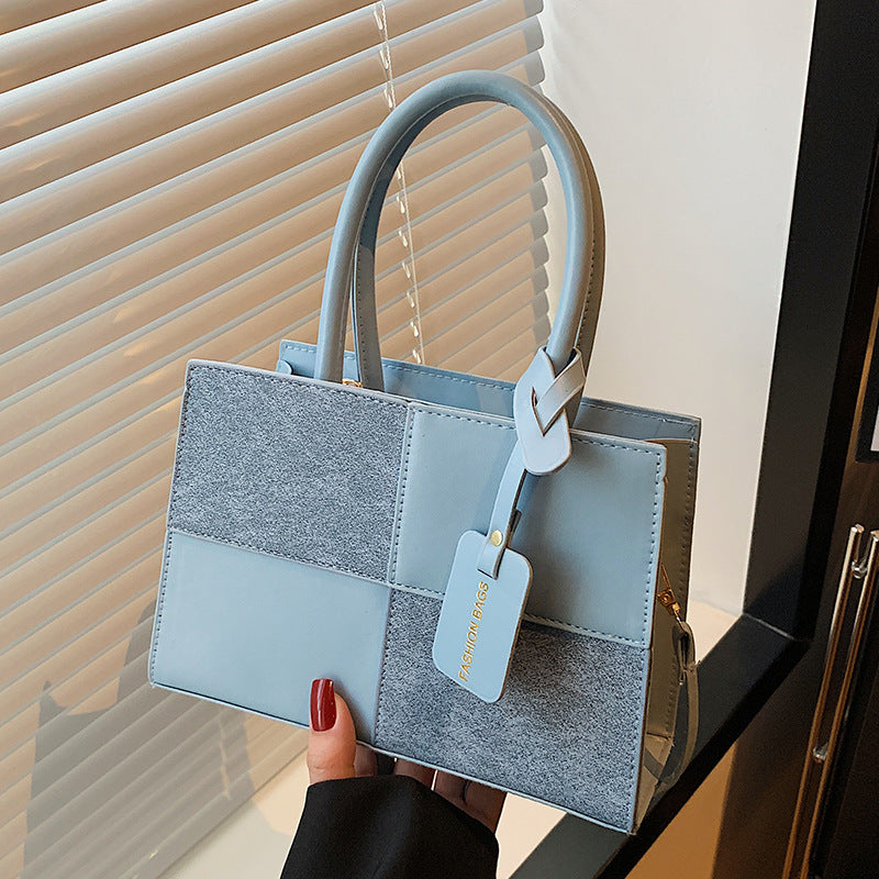 Damen Handtasche aus hochwertigem Wildleder mit stilvollem Patchwork-Design Nord Taschen
