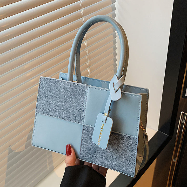 Damen Handtasche aus hochwertigem Wildleder mit stilvollem Patchwork-Design Nord Taschen