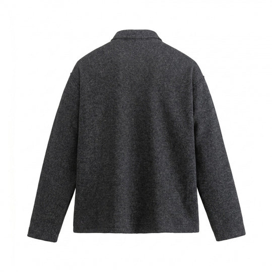 Unisex Boxy-Polo-Pullover aus Wollmix mit Henley-Knopfleiste und geradem Saum Nord Taschen