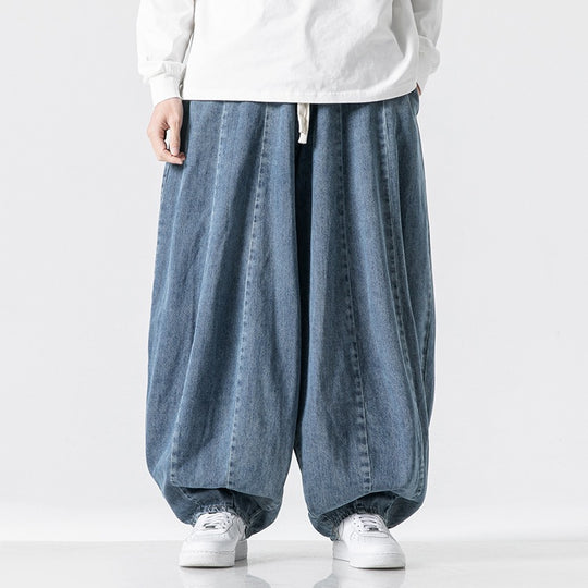Herren Extraweite Baggy-Jeans im Balloon-Cut mit Tunnelzugbund und elastischen Saum Nord Taschen