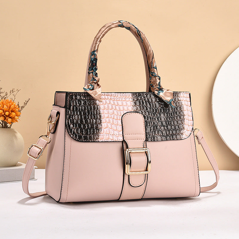 Damen modische Handtasche mit strukturiertem Obermaterial und Schal Nord Taschen