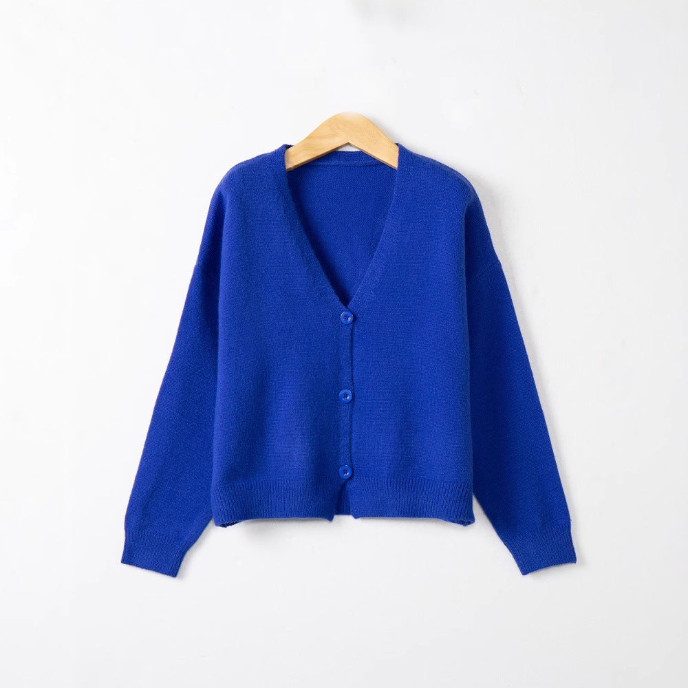 Damen Strickjacke mit V-Ausschnitt und Knopfdetails