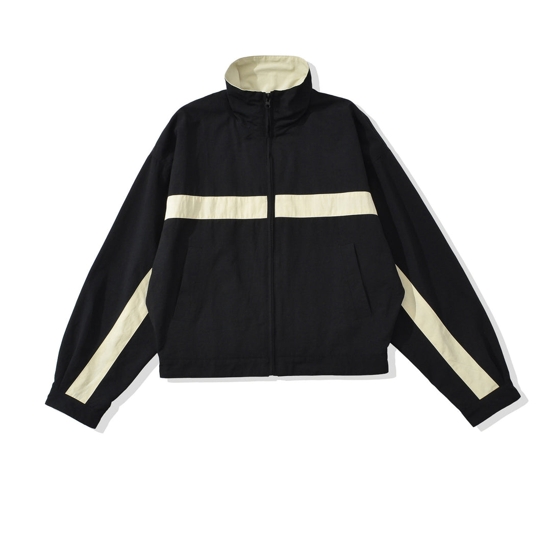 Damen Sportive Trackjacke mit hohem Stehkragen und kontrastierenden Streifen Nord Taschen
