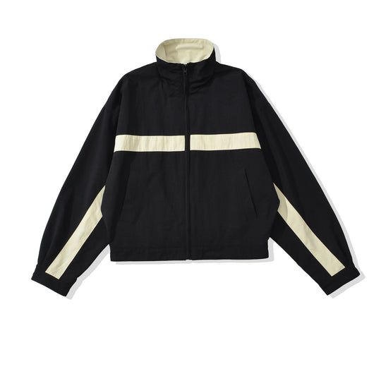 Damen Sportive Trackjacke mit hohem Stehkragen und kontrastierenden Streifen Nord Taschen