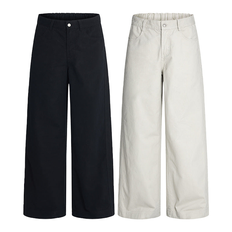 Damen Hochgeschnittene Extraweite Palazzo-Hose aus Baumwoll‑Twill mit bodenlanger Silhouette Nord Taschen