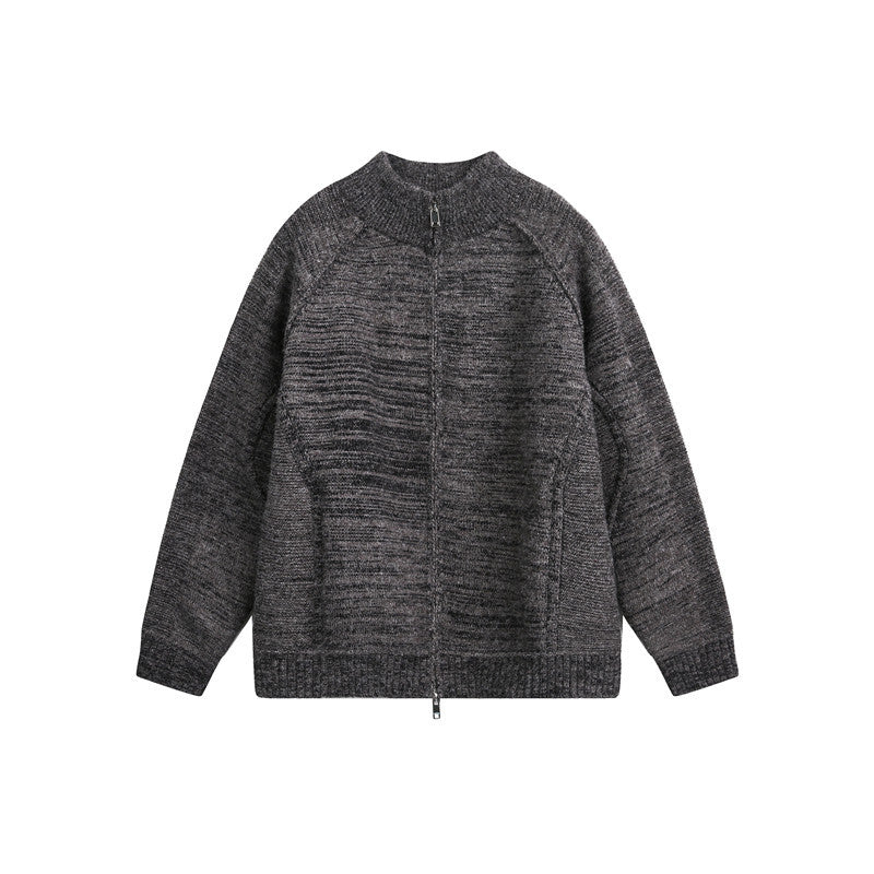 Unisex Strick‑Zipjacke mit Stehkragen, Raglanärmeln und gerippten Bündchen Nord Taschen