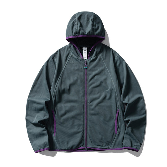 Unisex Leichte Kapuzen‑Fleecejacke mit Raglanärmeln und kontrastierter Kantenverarbeitung Nord Taschen