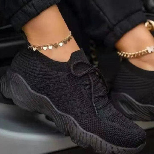 Damen  leichte Strick-Sneaker mit sockenähnlichem Obermaterial, gepolsterter Komfortsohle und flexibler Profil-Laufsohle Nord Taschen