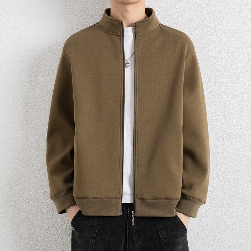 Herren Minimalistische Zip‑Blousonjacke aus technischem Stretchmaterial mit Stehkragen Nord Taschen