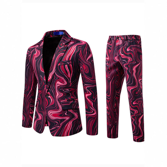Herren Zweiteiliges Statement-Sakko und Anzughose mit psychedelischem Swirl-Print Nord Taschen
