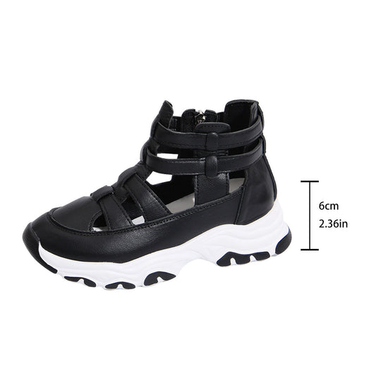 Damen  Keil-Sneaker-Sandalette mit Cut-Out Riemen, seitlichem Reißverschluss und profilierter Plateausohle Nord Taschen