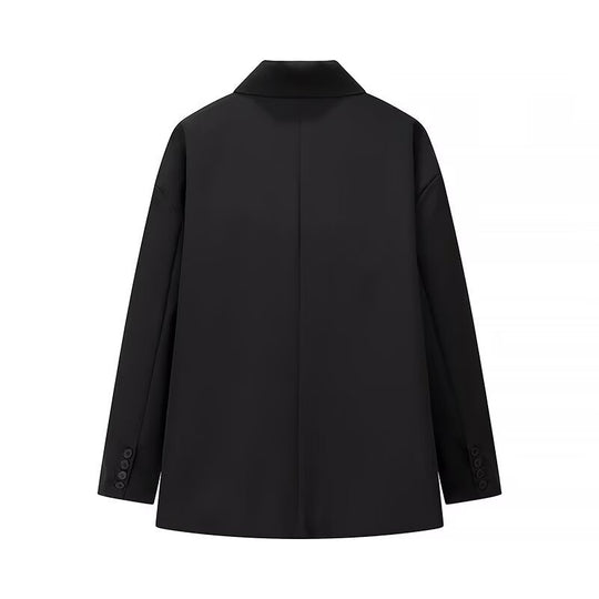Damen Oversize-Kastenblazer mit schlichten Leistentaschen und weitem Revers Nord Taschen