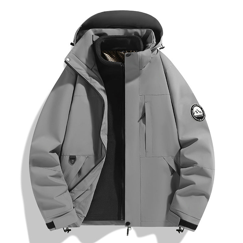 Damen zweilagige Softshell-Outdoorjacke mit herausnehmbarer Fleece-Innenjacke und Kapuze Nord Taschen