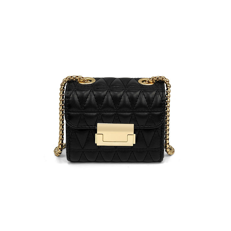 Damen elegante Clutch mit glänzendem Kettenriemen und gestepptem Design Nord Taschen