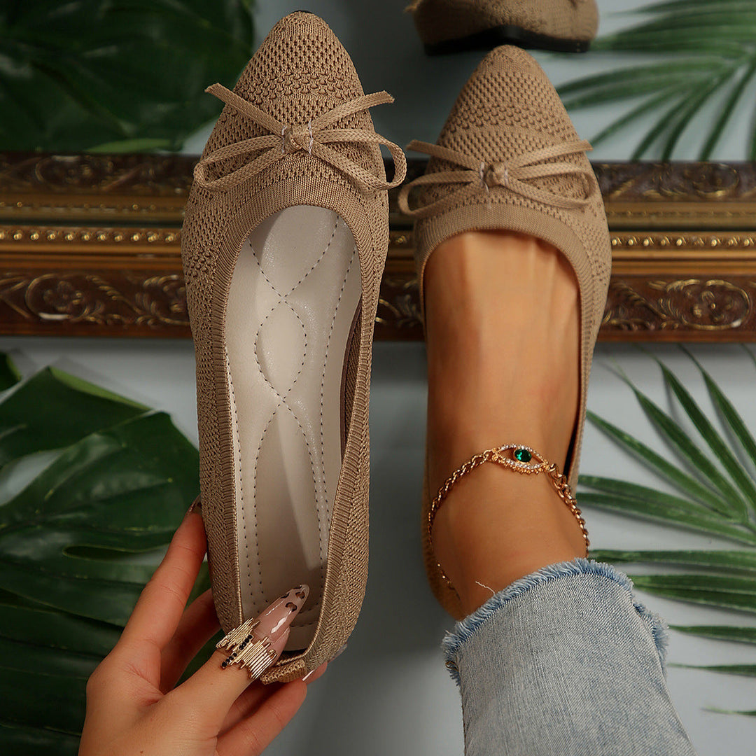 Damen elegante Ballerinas mit stylischem Schleifen-Detail aus atmungsaktivem GewNord Taschene Nord Taschen