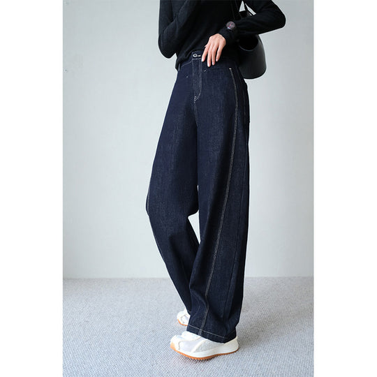 Damen Weite Jeans mit hohem Bund Nord Taschen