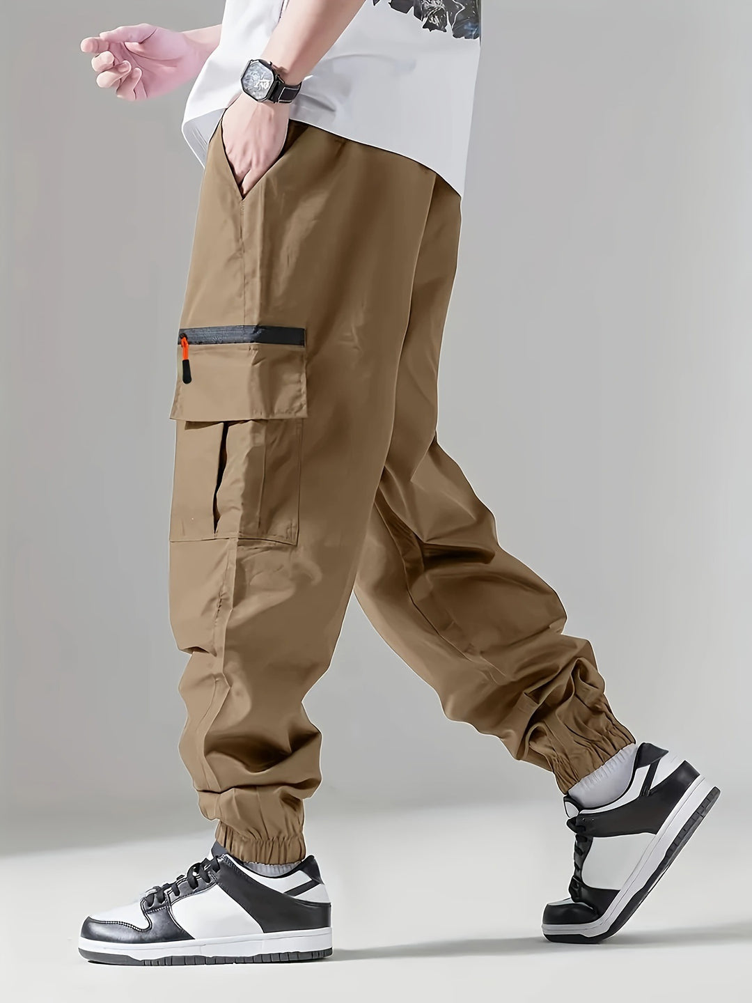 Herren Cargo-Jogginghose im Utility‑Style mit versiegelter Reißverschlusstasche & elastischen Beinbündchen Nord Taschen