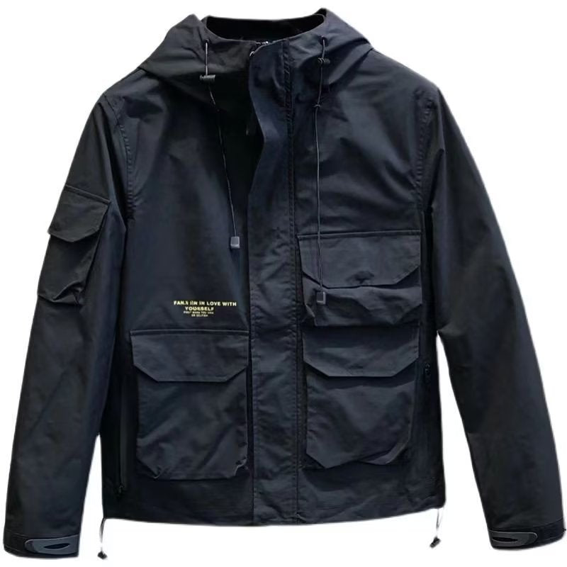 Herren Utility-Outdoorjacke mit Kapuze, Mehrfach-Taschenfront und verstellbarem Saum Nord Taschen