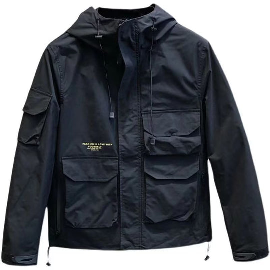Herren Utility-Outdoorjacke mit Kapuze, Mehrfach-Taschenfront und verstellbarem Saum Nord Taschen