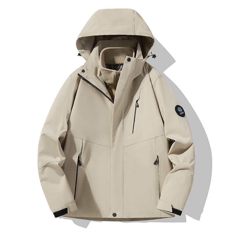 Herren Softshell-Outdoorjacke mit abnehmbarer Fleece‑Innenlage, verstellbarer Kapuze und wasserabweisenden Reißverschlüssen Nord Taschen