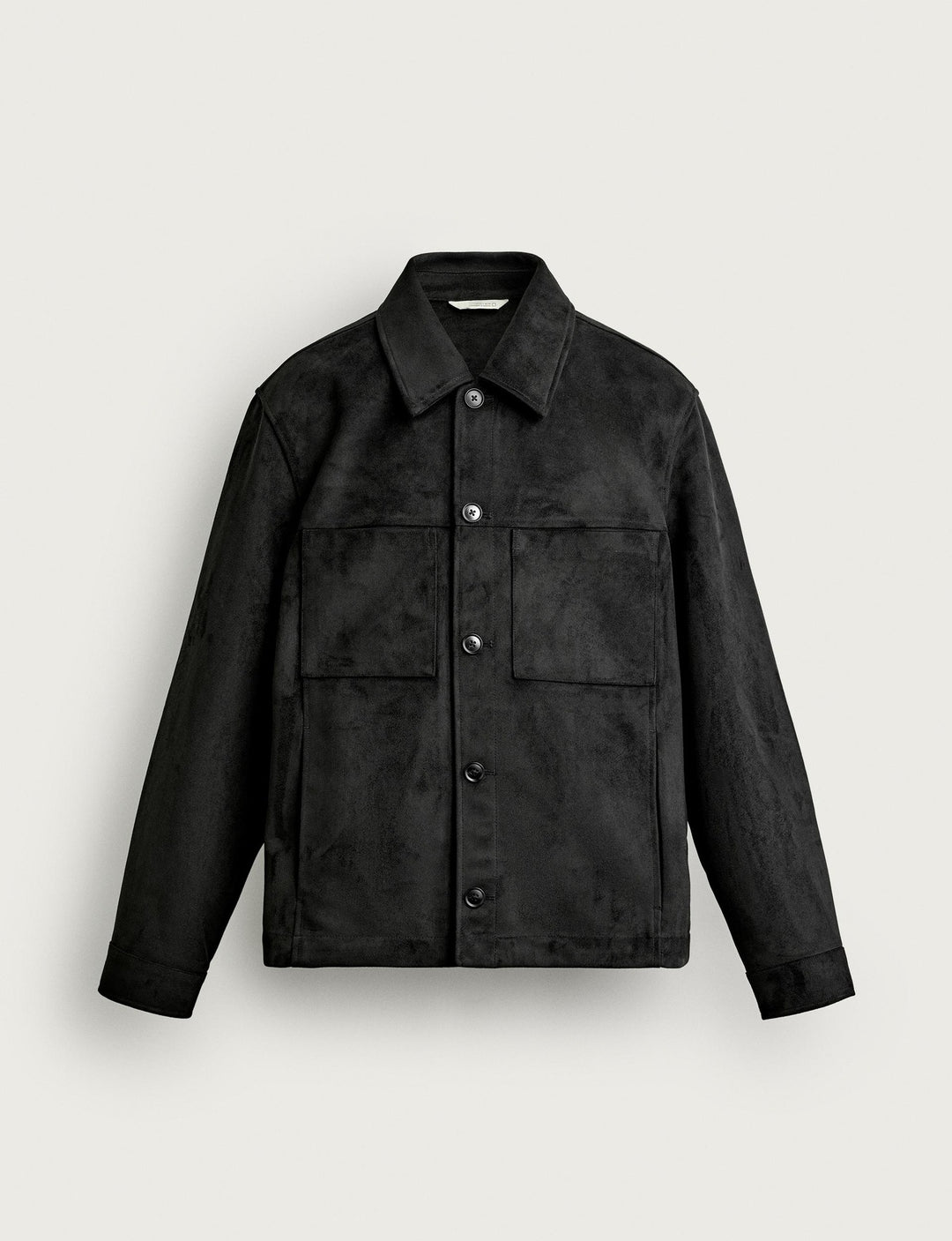 Herren Boxy-Overshirt aus Velourslederimitat mit aufgesetzten Pattentaschen Nord Taschen