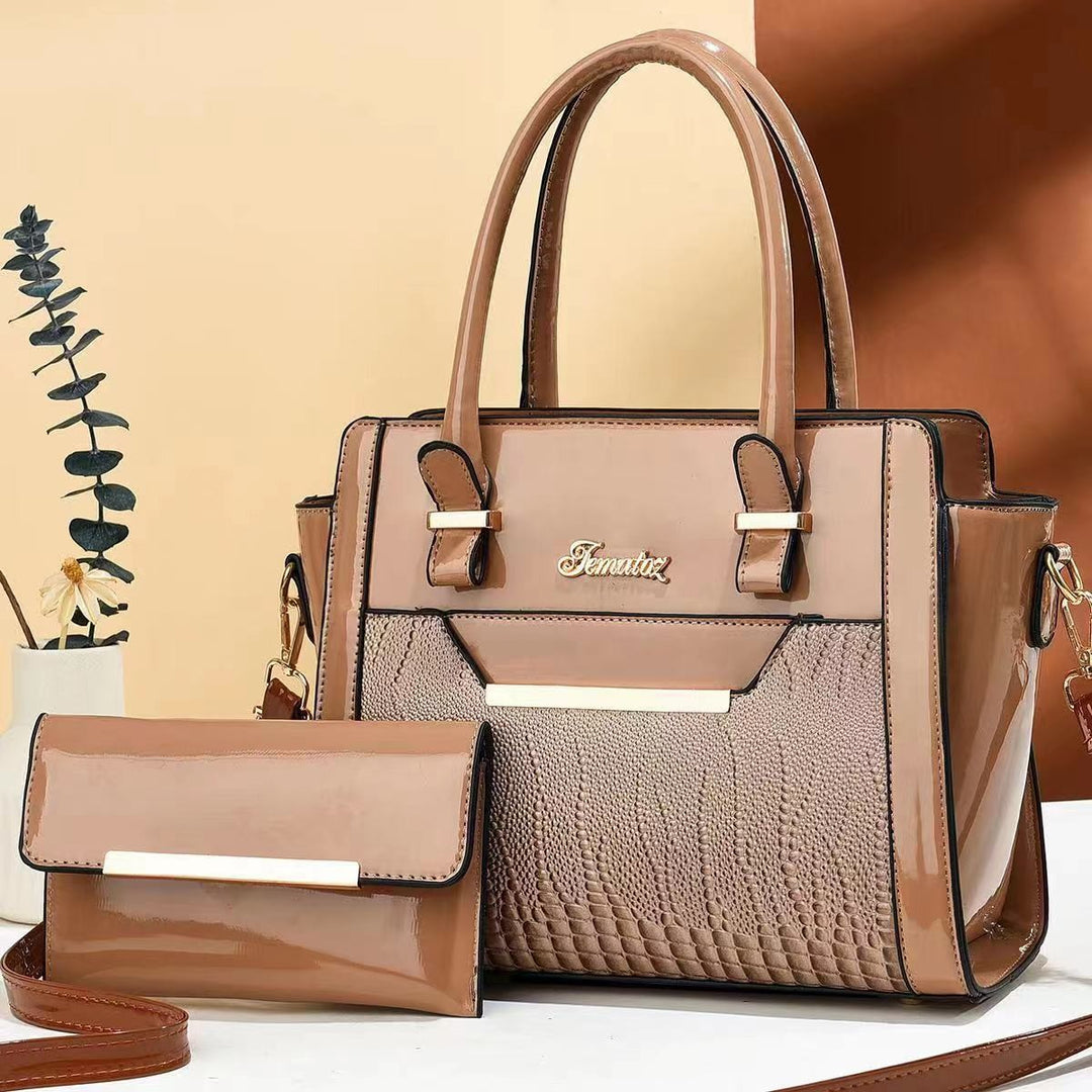 Damen modische Handtasche mit strukturiertem Gewebe und abnehmbarer Clutch Nord Taschen
