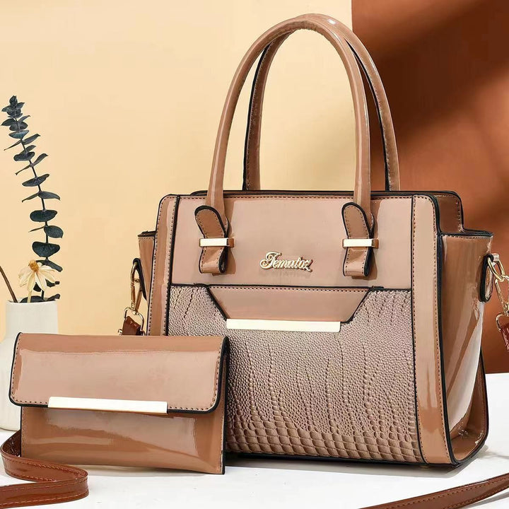 Damen modische Handtasche mit strukturiertem Gewebe und abnehmbarer Clutch Nord Taschen
