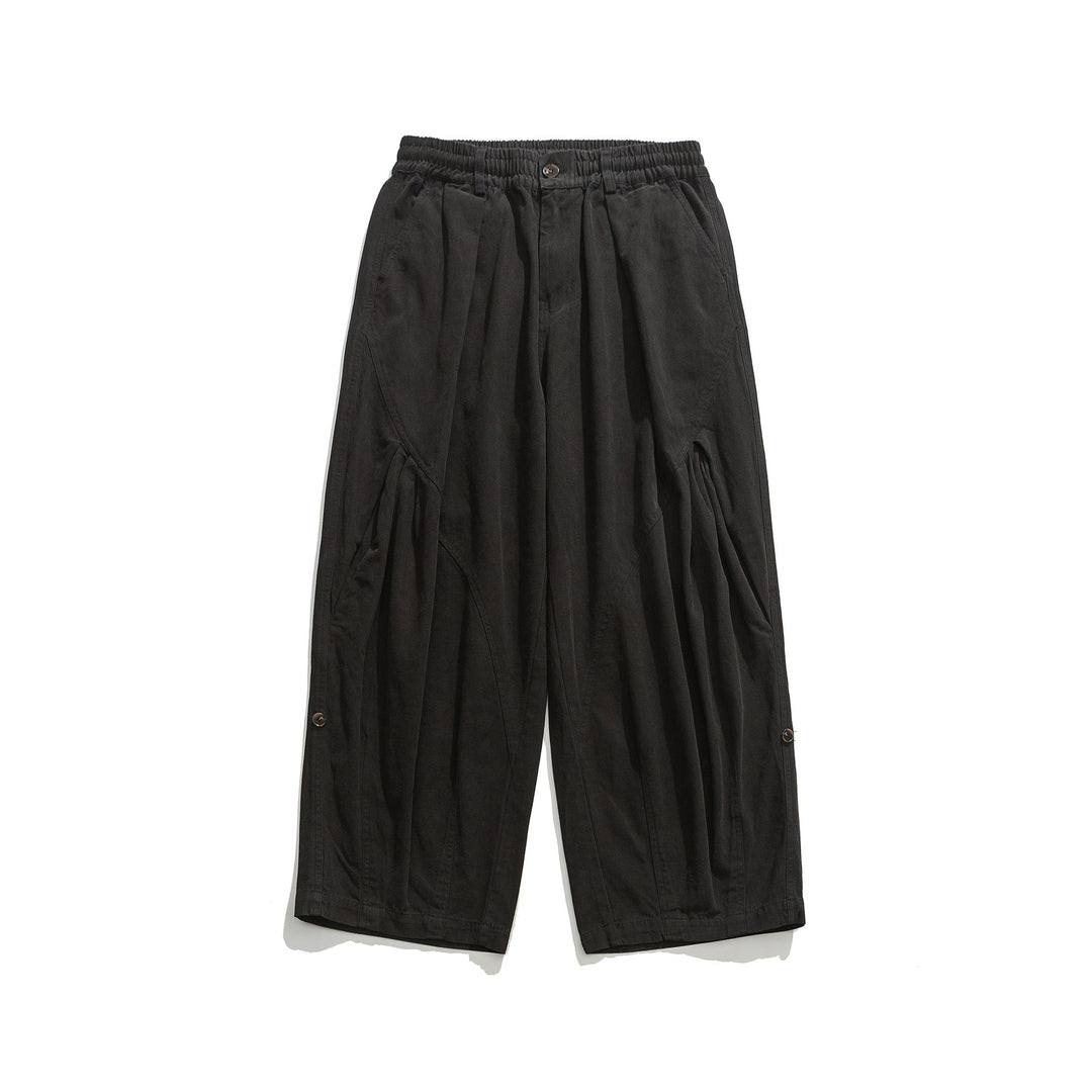 Damen weite Utility-Cargohose mit Gummibund und dekorativen Falten Nord Taschen