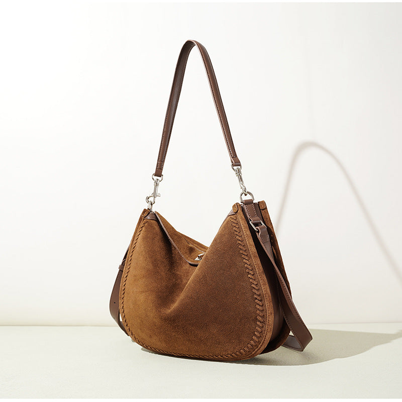 Damen hochwertige Velour-Handtasche mit handgefertigtem Detail Nord Taschen