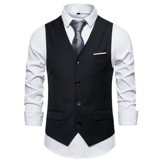Herren Anzugweste in tailliertem Slim-Fit mit V‑Ausschnitt und Pattentaschen Nord Taschen