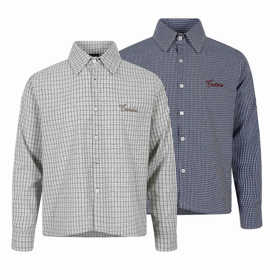 Herren Kariertes Gingham-Hemd mit Button-Down-Kragen und Bruststickerei Nord Taschen