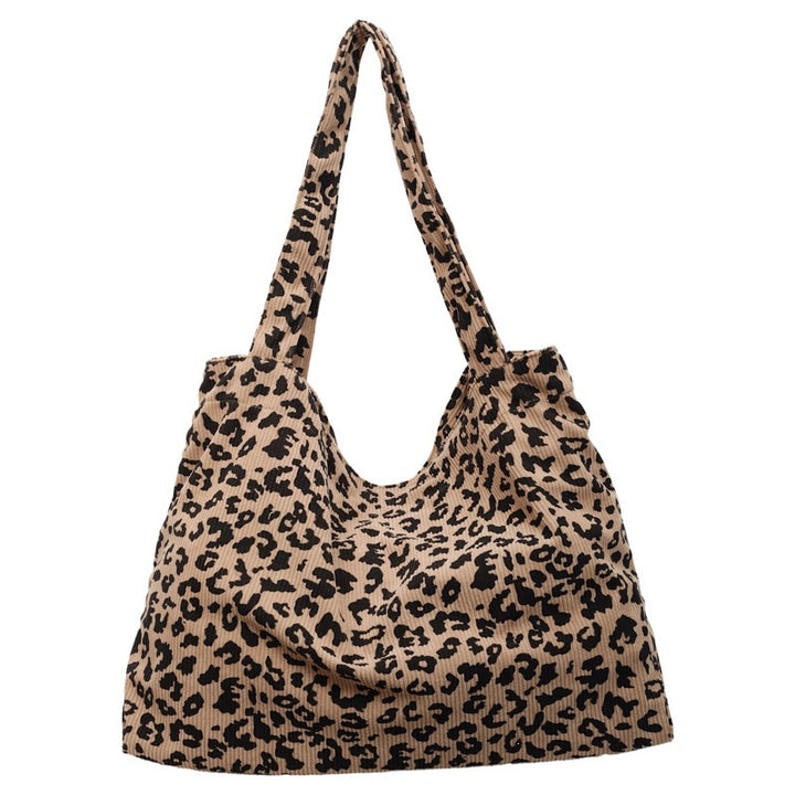 Damen trendige Hobo-Tasche aus strukturiertem Material mit Leopardenmuster Nord Taschen