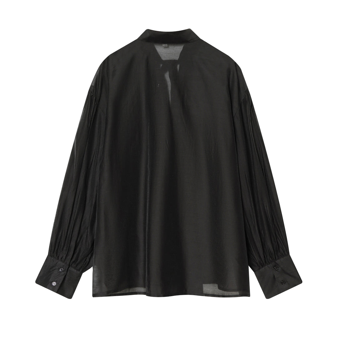 Damen Bluse mit Schleifenkragen und voluminösen Ballonärmeln Nord Taschen