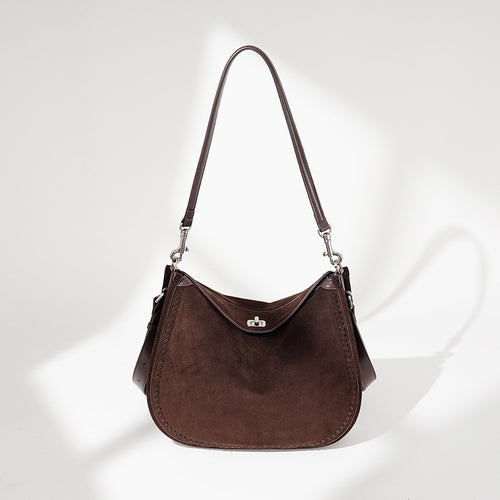 Damen hochwertige Velour-Handtasche mit handgefertigtem Detail Nord Taschen