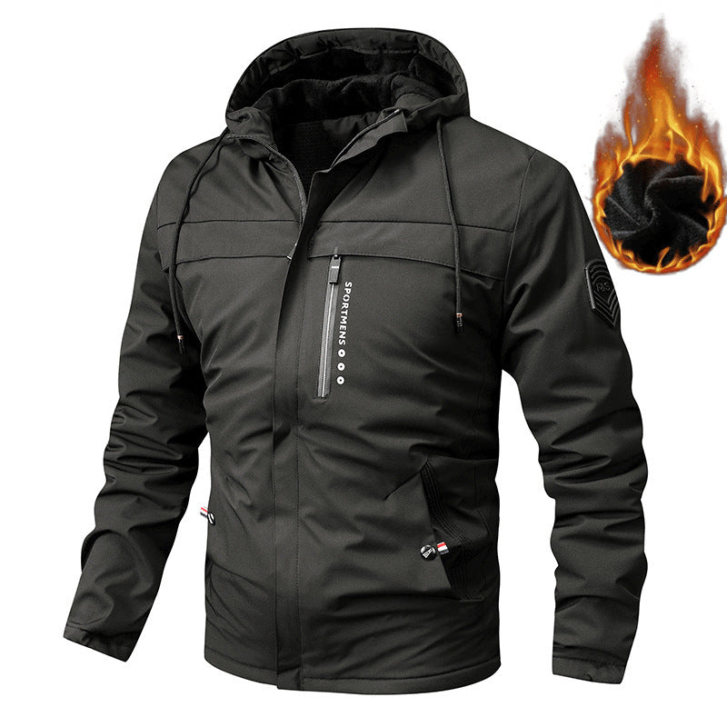 Herren  gepolsterte Softshell-Thermojacke mit Kapuze und kuscheligem Fleecefutter Nord Taschen
