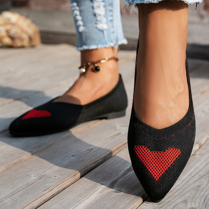 Damen Ballerinas mit kreativem Hahnentrittmuster und flexiblem Fußbett