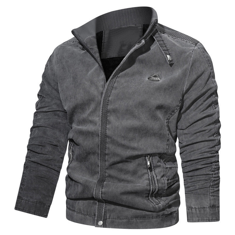 Herren Mikrofaser-Canvas-Blouson im Pilotenstil mit gerafften Ärmeln und verdeckten Reißverschlüssen Nord Taschen