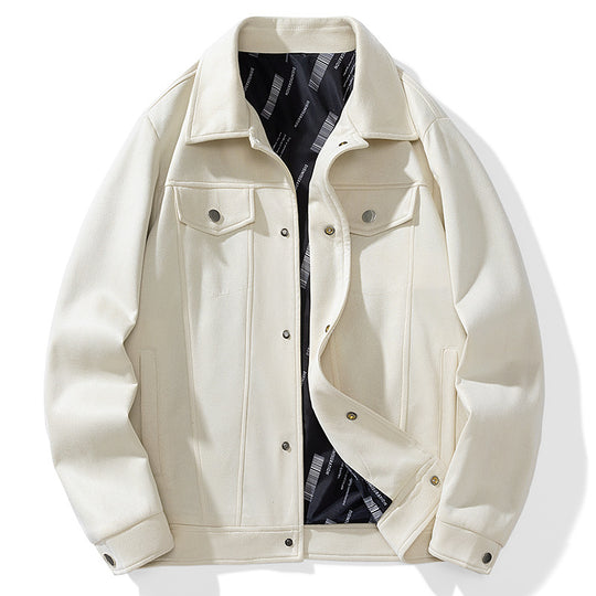 Herren Overshirt‑Jacke aus weichem Wollmix mit gesteppter Innenfütterung und Druckknopfverschluss Nord Taschen