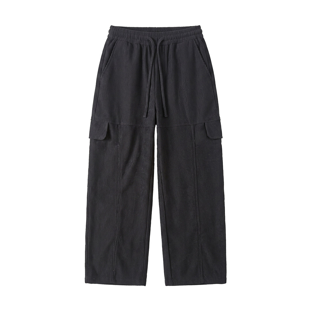 Damen Weite hochtaillierte Cargo‑Hose aus Feincord mit Tunnelzug Nord Taschen